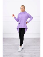 Mikina s dlhým chrbtom a kapucňou tmavo fialová