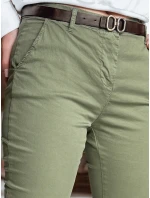 Dámske nohavice chinos s opaskom LINESKA khaki FashionStreet UY2575