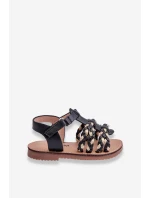 Dziecięce Sandały Na Rzep Z Paseczkami Czarne Sammy