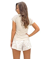 Pyžamo Adore Short Beige w/r cream - Donna