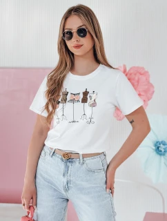 Dámske tričko s potlačou MANETEE biele FashionStreet RY2728