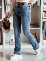 Dámske džínsové zvonové nohavice s opaskom FITLOW modré FashionStreet UY2466