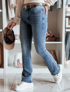 Dámske džínsové zvonové nohavice s opaskom FITLOW modré FashionStreet UY2466