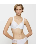 Dámska moderná čipkovaná+bavlnená podprsenka W02 - WHITE - biela 0003 - TRIUMPH