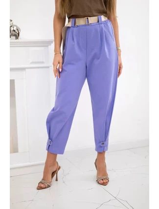 Letné nohavice Punto so zapínaním na nohaviciach fialová