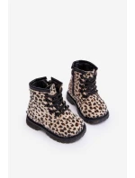 Dziecięce Botki Ocieplane z Suwakiem Beżowe Goopy