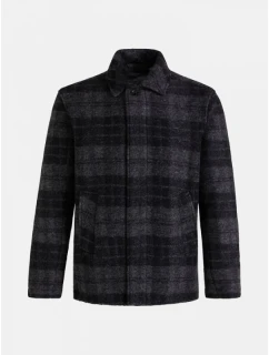 Pánska vlnená teplá košeľa / bunda Style G77965060-149 Black with Dark Grey - Peak