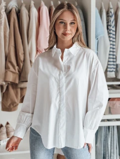 Dámske nadrozmerné tričko s predĺženým zadným dielom BLUOSIZE white FashionStreet DY0457