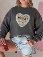 Dámska nadrozmerná mikina so srdcom SERDUCHOVA graphite FashionStreet BY1441