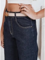 Dámske široké džínsy tmavomodré FashionStreet UY2769