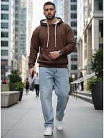 Pánska klokanka s kapucňou hnedá FashionStreet BX5953