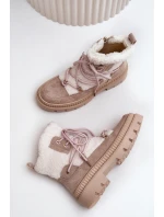 Botki Z Futerkiem Typu Baranek Beżowe Merilana