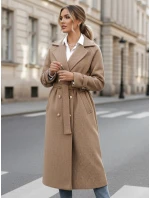 Dámsky oversize kabát CAMELLYN dlhý camel FashionStreet NY0743