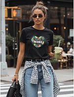 Dámske tričko s potlačou na Deň matiek čierne FashionStreet NX5029RY