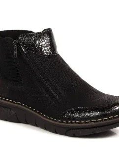 Pohodlné zateplené topánky so zipsom Rieker W RKR555