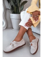 Kožené semišové dámské polobotky Zazoo N1271 světle béžové Kožené semišové dámské polobotky Zazoo N1271 světle béžové