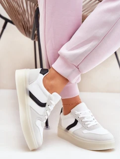 Niskie Sneakersy Damskie Na Platformie Białe Telmira
