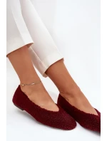 Baleriny Damskie Z Futerkiem Typu Baranek Bordowe Zimira