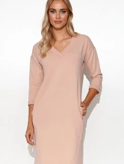 Denné teplákové šaty M779 béžové - Makadamia