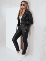 Dámske voskované skinny džínsy čierne FashionStreet UY2750