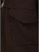 Krátky dámsky kabát typu „baranek“ so zipsom, čokoládová farba, FashionStreet TY6058 Krátky dámsky kabát typu „baranek“ so zipsom, čokoládová farba, FashionStreet TY6058