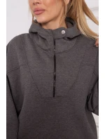 Mikina s kapucňou v grafitovej farbe