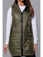 Vesta v khaki farbe s geometrickou spodnou časťou (B0122-11)