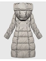 Dlhá hrubá zimná bunda s prúžkom Minority Beige (P3-6033-62) Dlhá hrubá zimná bunda s prúžkom Minority Beige (P3-6033-62)