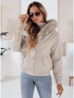 Dámska zimná bunda VESSADA krátka s kožušinou svetlo béžová FashionStreet TY5062 Dámska zimná bunda VESSADA krátka s kožušinou svetlo béžová FashionStreet TY5062