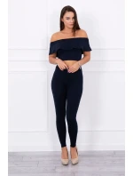 Súprava s volánikovým lemom námornícka modrá