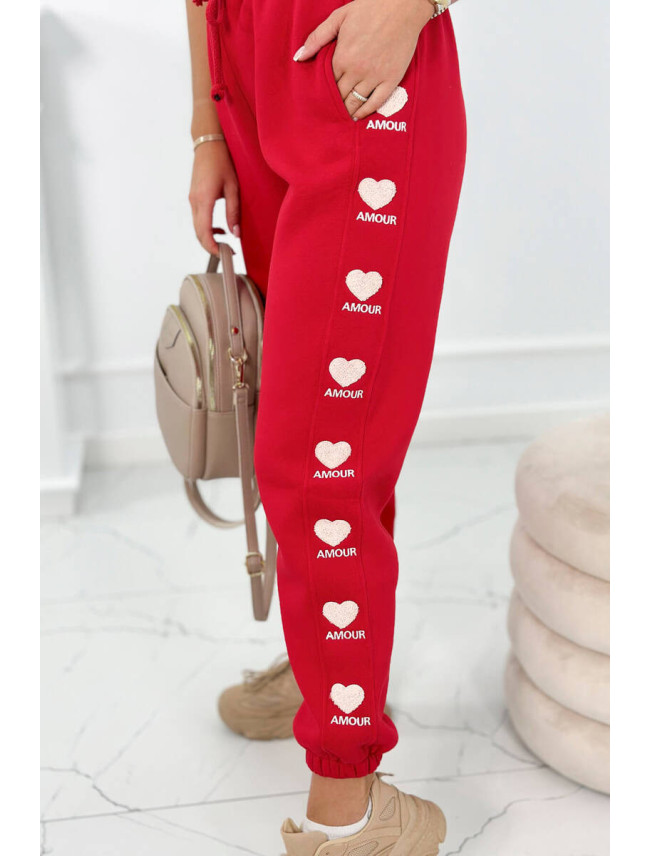 Bavlnené nohavice Amour Červený
