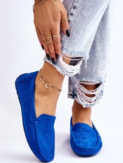 Zamszowe Mokasyny Damskie Niebieskie Morreno