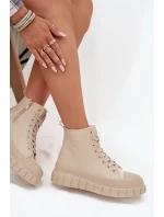 Dámske zateplené členkové tenisky SS274535 Light Beige - Big Star