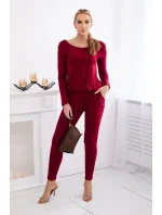 Kombinéza z viskózy v páse Burgundy Kombinéza z viskózy v páse Burgundy