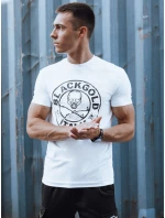 Pánske bavlnené tričko s potlačou biele FashionStreet RX5585 Pánske bavlnené tričko s potlačou biele FashionStreet RX5585