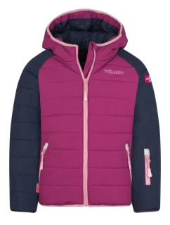 Trollkids Detská zateplená bunda Kids Hafjell Snow Jacket PRO s kapucňou woodproof pink (514-182)