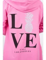 Svetloružový plášť s potlačou