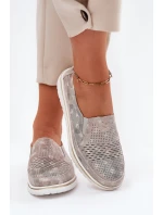 Semišové slip-on topánky Beige-gold Inez Semišové slip-on topánky Beige-gold Inez