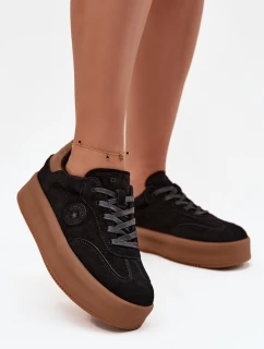 Sneakersy Damskie Na Platformie Big Star SS274761 Czarne