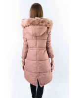 Dámska dlhá zimná bunda s kapucňou Old Pink (7752) Dámska dlhá zimná bunda s kapucňou Old Pink (7752)