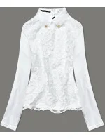 Elegantná blúzka v ecru farbe s golierom (8522/3) Elegantná blúzka v ecru farbe s golierom (8522/3)