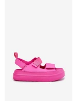 Sandały Damskie Na Platformie Z Rzepami Fuksja Nitepira