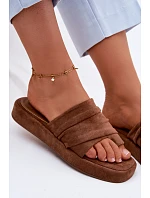 Dámské Pantolety S Řasením Hnědé Gelmira