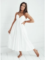 Bavlnené midi šaty ELIENE white FashionStreet EY2444 Bavlnené midi šaty ELIENE white FashionStreet EY2444
