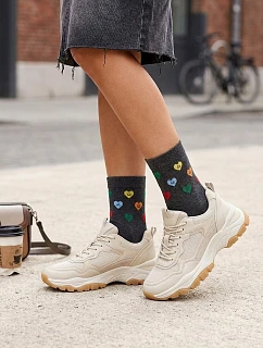 Dámske ponožky Magnetis 75 Colorful Hearts 21/22