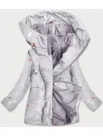 Dámska vzorovaná sivá bunda (7720)