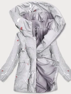 Dámska vzorovaná sivá bunda (7720)