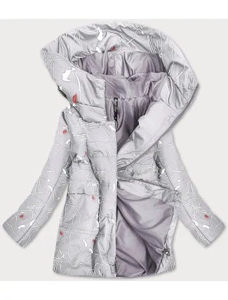 Dámska vzorovaná sivá bunda (7720)