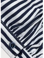 Tmavo modro-biela dámska pruhovaná košeľa s krátkymi rukávmi (SSD2021D) Tmavo modro-biela dámska pruhovaná košeľa s krátkymi rukávmi (SSD2021D)