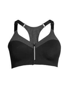 CASALL Športová podprsenka so zipsom vpredu sivá